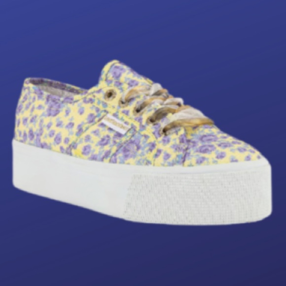 NEW - SUPERGA LOVESHACKFANCY 2790 Low Top Platform Sneaker, PURPLE RAIN | 39.5
